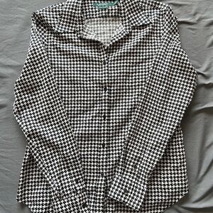 Ralph Lauren’s Black and White Houndstooth Women's Top